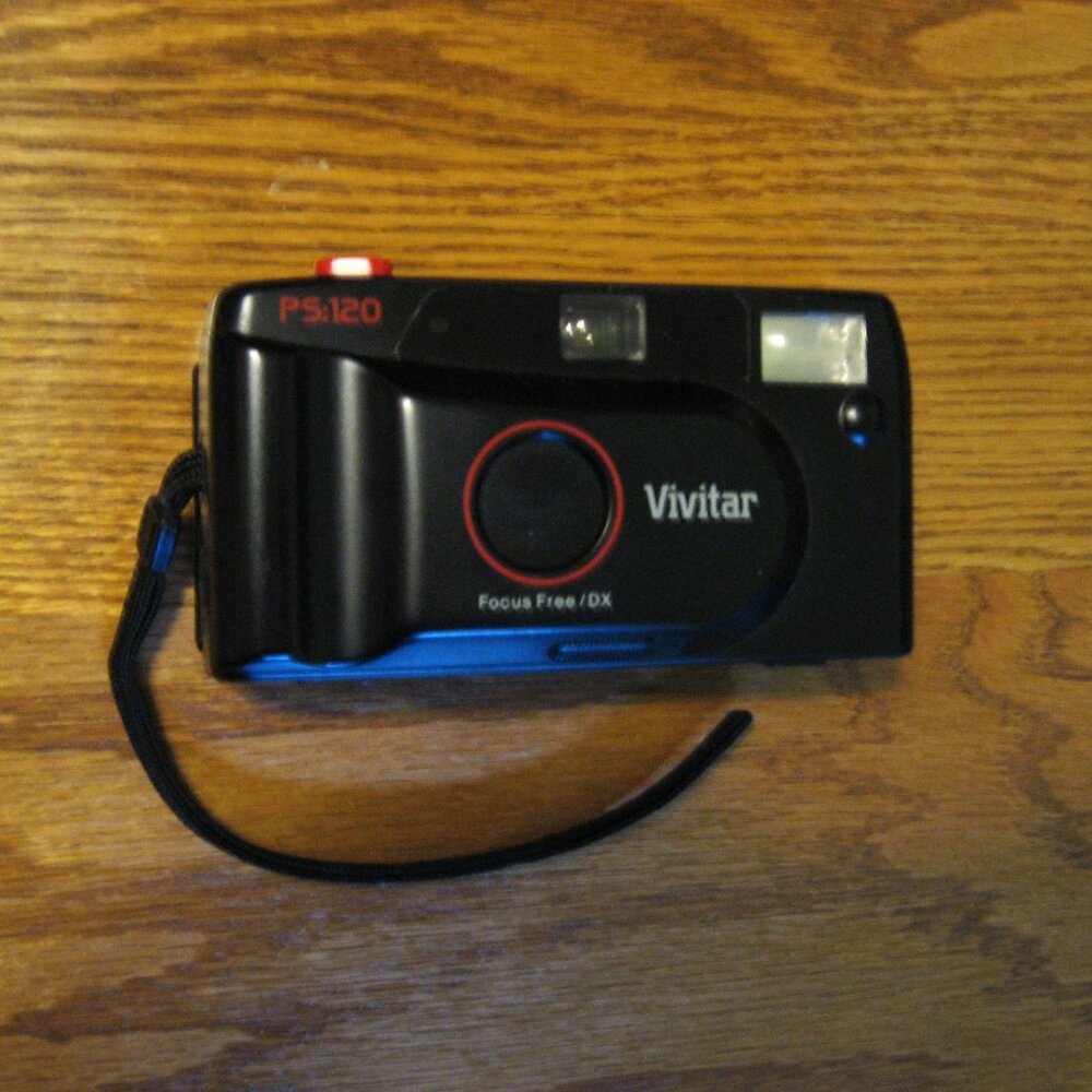 Vivitar PS:120 Focus Free 35mm Film Camera with strap